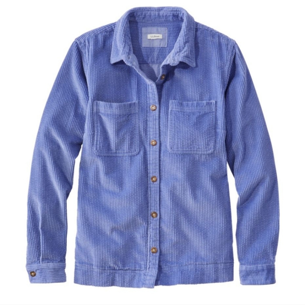 LL Bean Women's Comfort Corduroy Relaxed Shirt 2X Long Sleeves Winter Layers